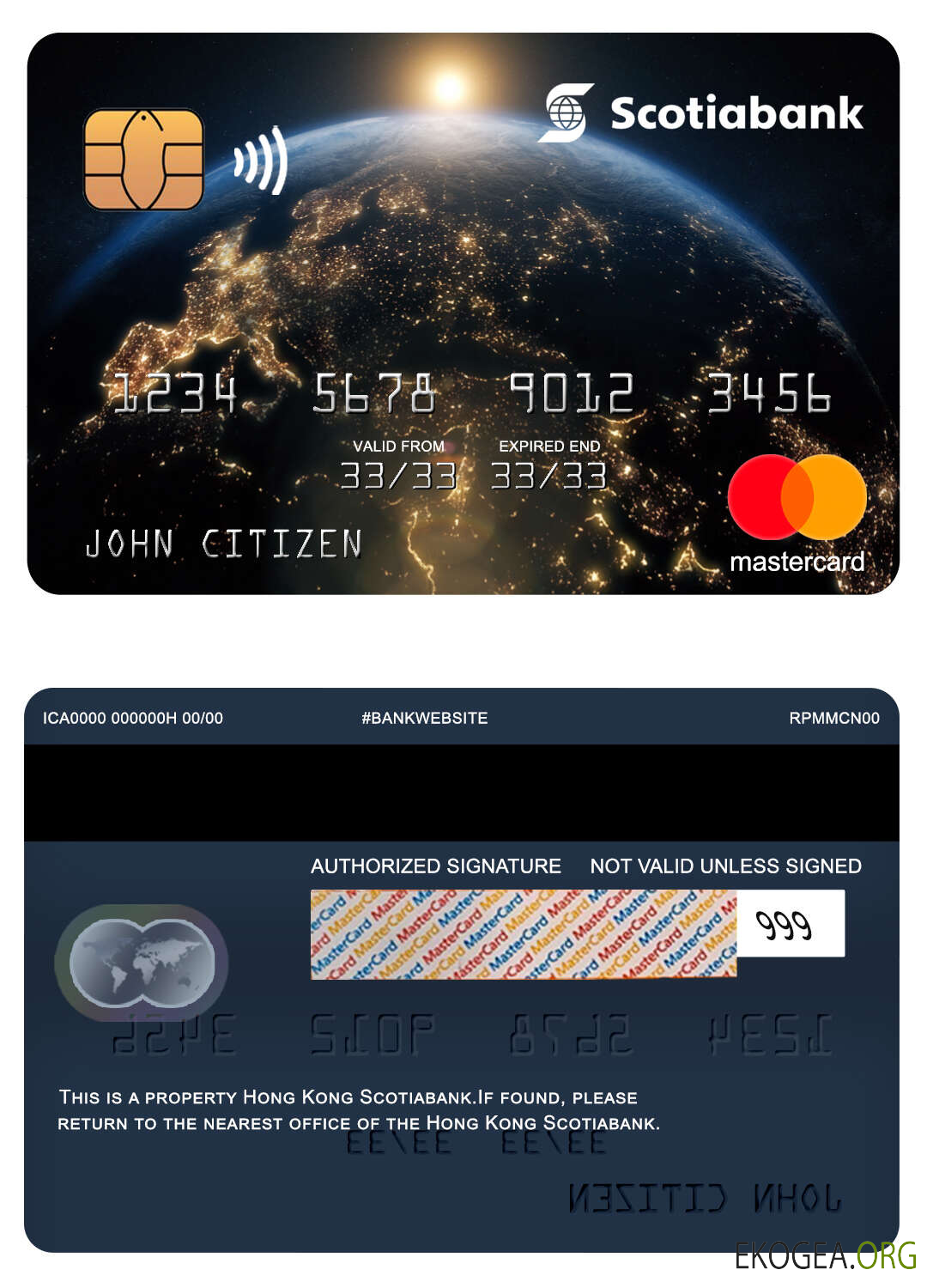 Mastercard de la banque Scotia de Hong Kong